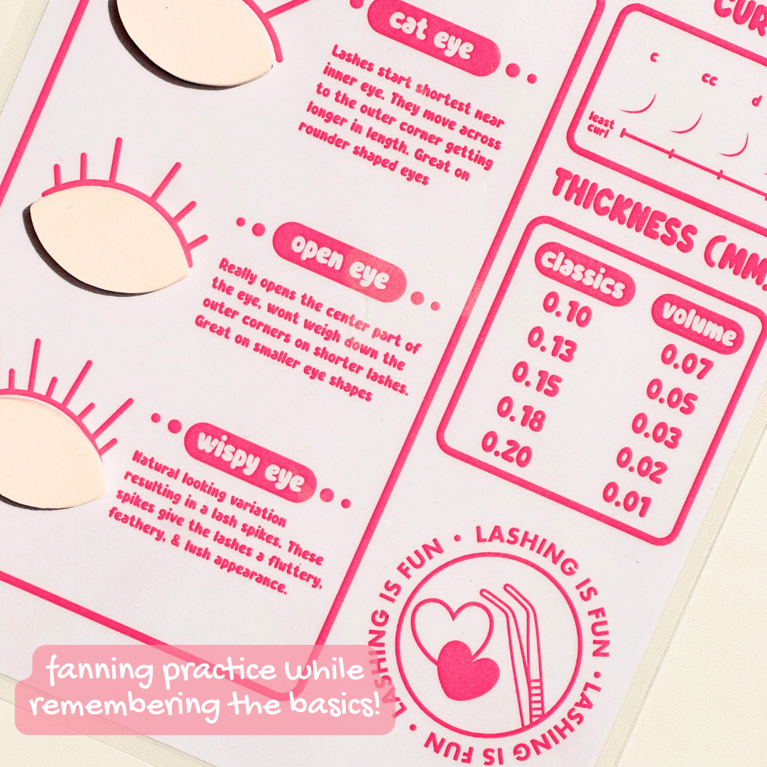 lash educator lash practice sheet