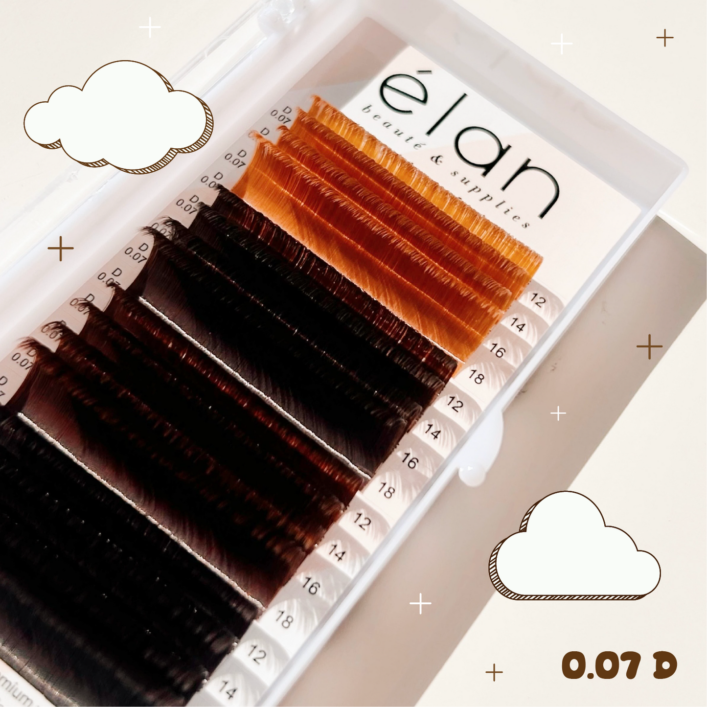 easy fan BROWN mix velvet mink lashes