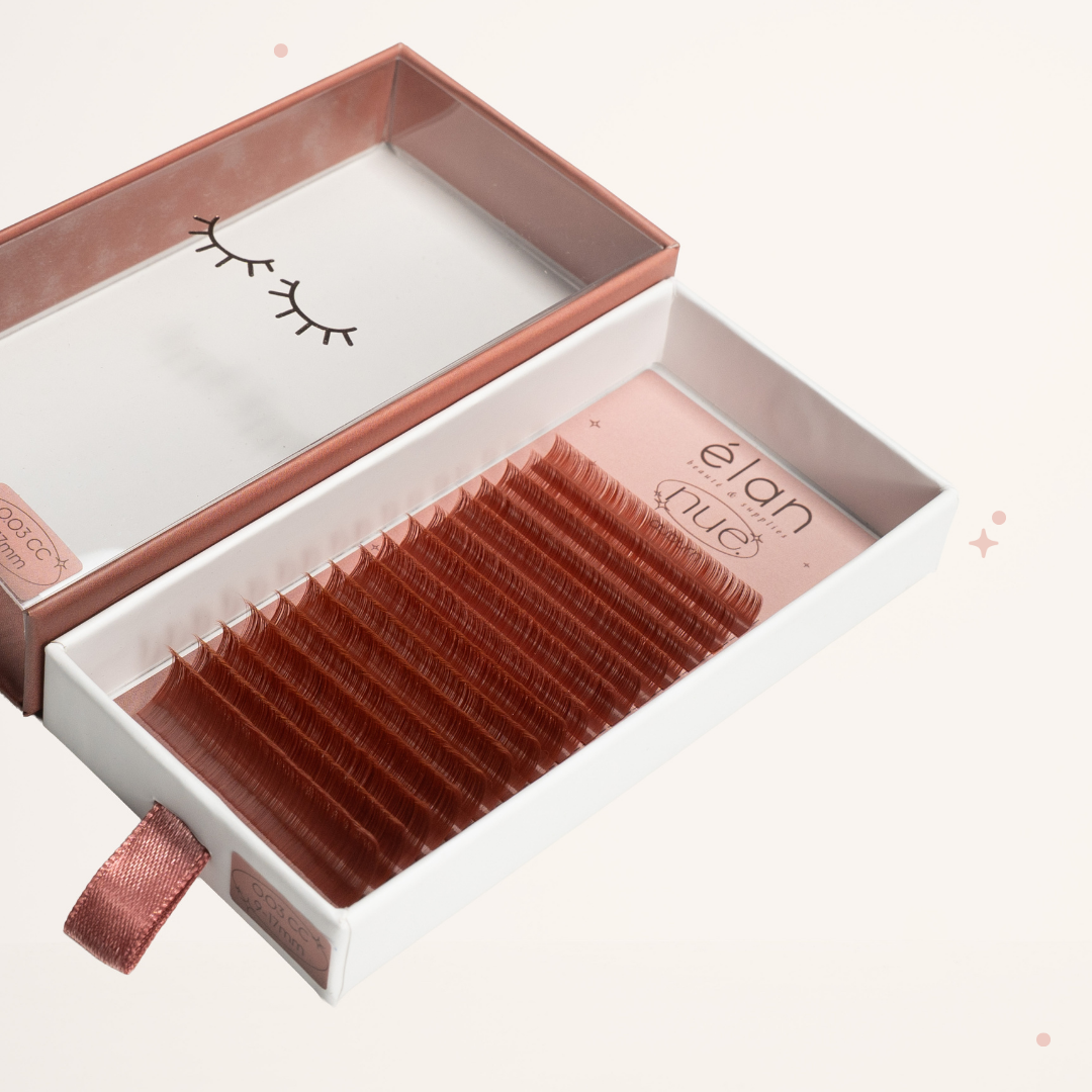 the NUE collection shade-matching color lashes