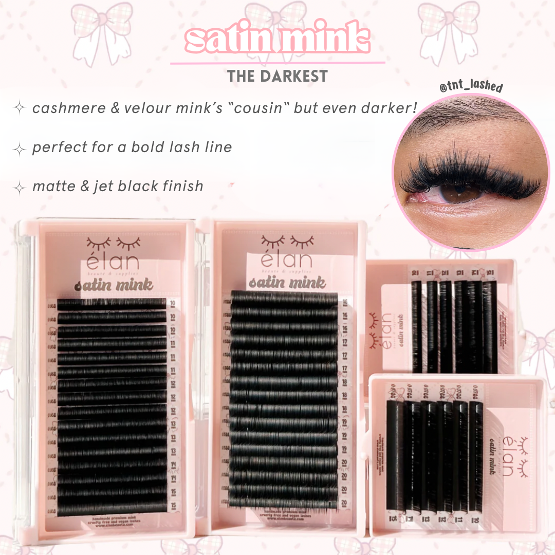 0.03 SATIN MINK lash trays (DARKEST lashes) 🎀