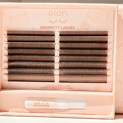 brown YY lashes (+mini adhesive)