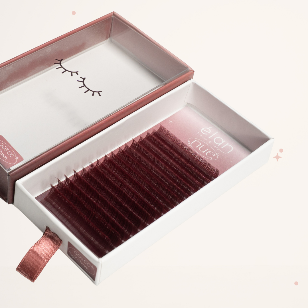 the NUE collection shade-matching color lashes