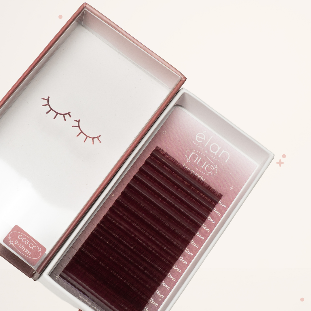 the NUE collection shade-matching color lashes