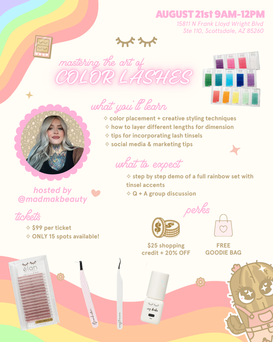 Mastering the Art of Color Lashes Workshop Ticket 🌈✨