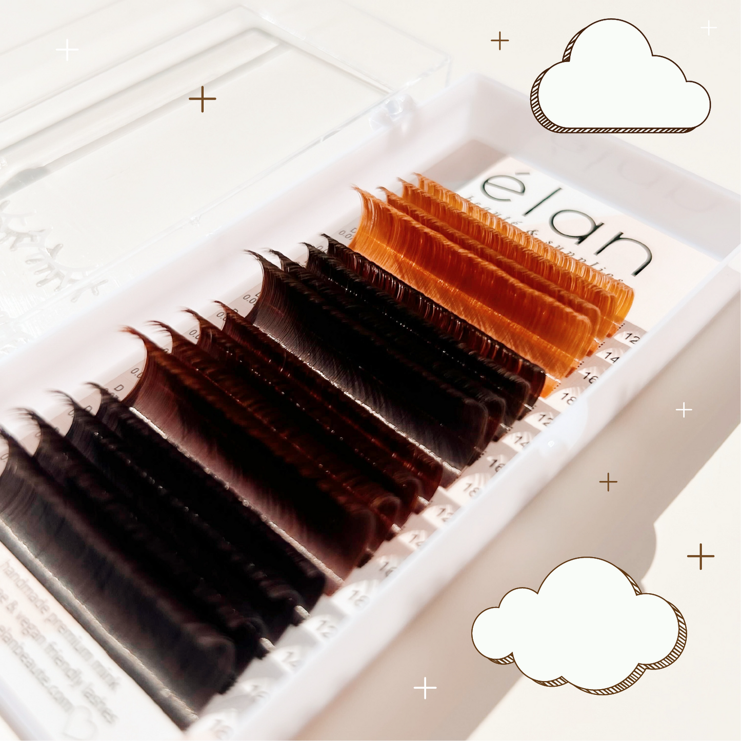 easy fan BROWN mix velvet mink lashes