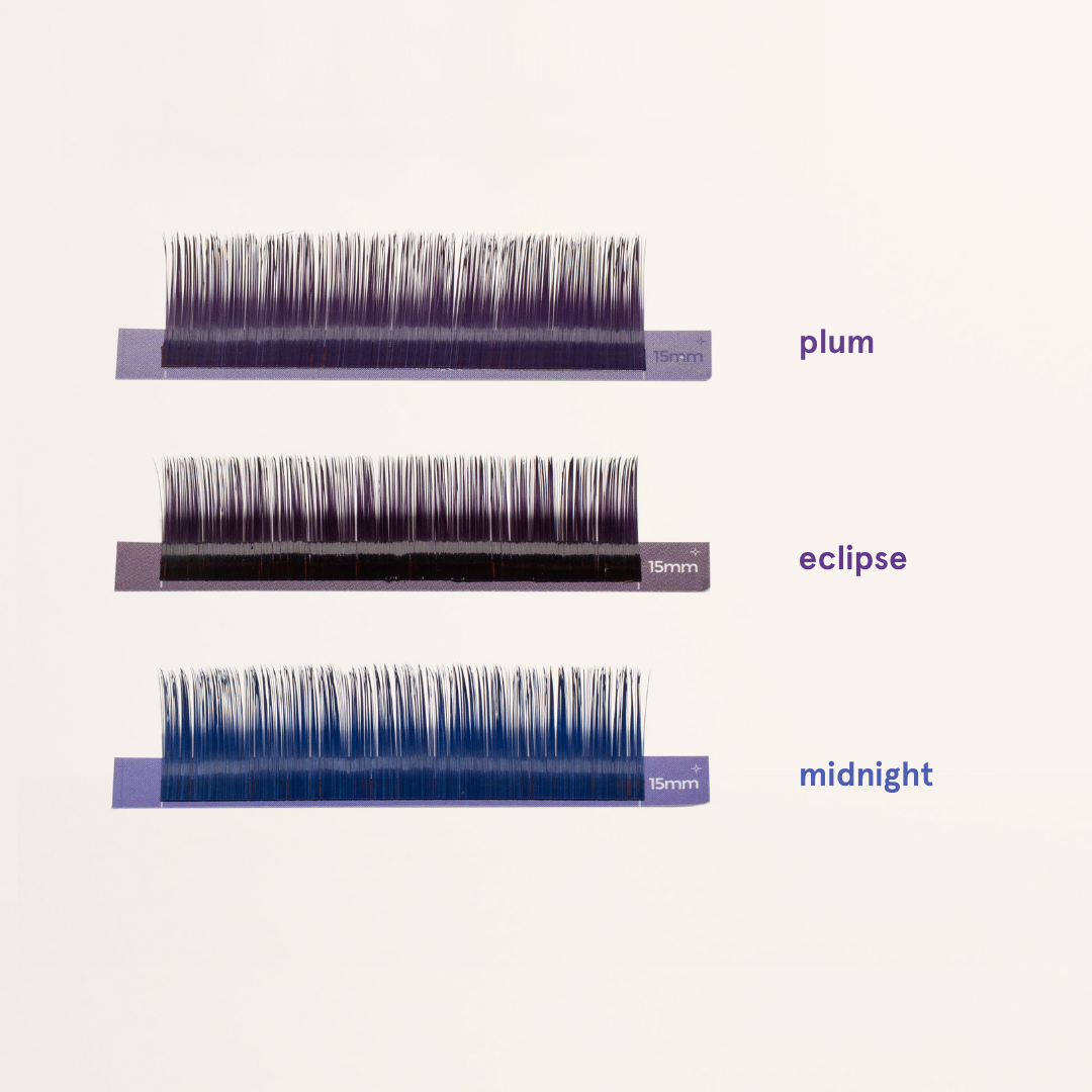 the NUE collection shade-matching color lashes