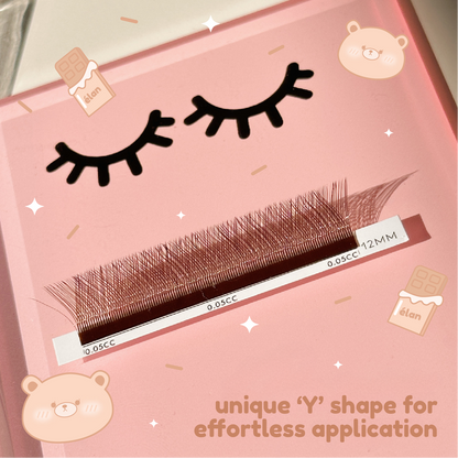 brown YY lashes (+mini adhesive)